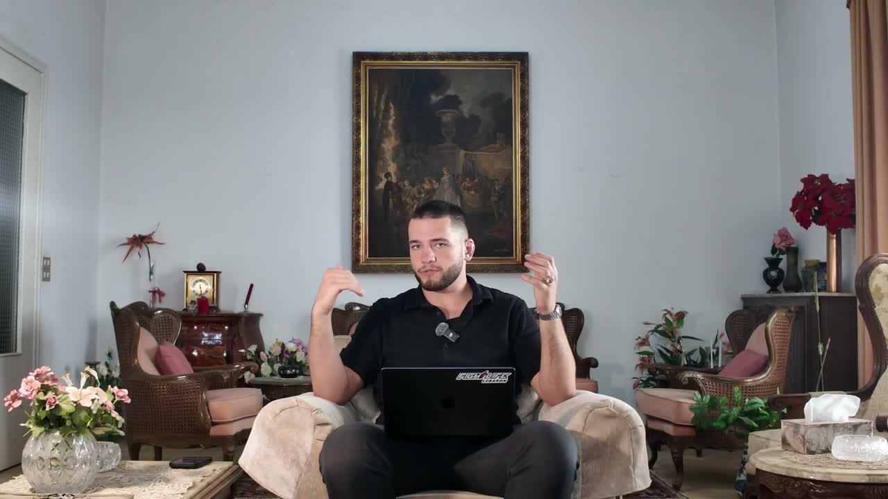 AJC founder Antoine Chedid explaining a campaign from a laptop